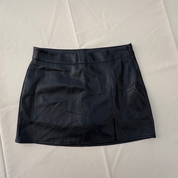 Faux Leather Mini Skirt - Picture 1 of 5